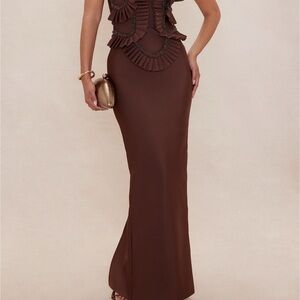 Fashion Nova - Jade Beaded Bandage Maxi Dress - Chocolate